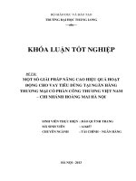 một số giải pháp nâng cao hiệu quả hoạt động cho vay tiêu dùng tại ngân hàng thương mại cổ phần công thương việt nam - chi nhánh hoàng mai hà nội
