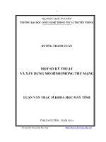 một số kỹ thuật và xây dựng mô hình phòng thủ mạng