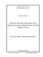 đánh giá giáo viên trung học cơ sở theo chuẩn nghề nghiệp ở huyện yên thế, tỉnh bắc giang