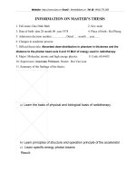 information on master’s thesis