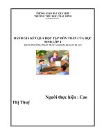skkn đánh giá kết quả học tập môn toán của học sinh lớp 4 bằng phương pháp trắc nghiệm khách quan