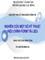 nghiên cứu một số kỹ thuật hiệu chỉnh form tài liệu slide
