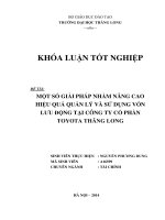 một số giải pháp nhằm nâng cao hiệu quả sử dụng vốn lưu đôngh tại công ty cổ phầntoyota thăng long