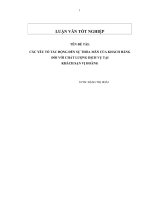 các yếu tố tác động đến sự thỏa mãn của khách hàng đối với chất lượng dịch vụ tại khách sạn vị hoàng
