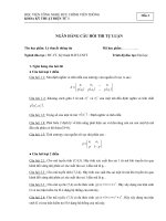 Ngân hàng câu hỏi  lý thuyết thông tin