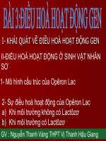sinh học 12  bài 3. hoạt động điều hòa của gen