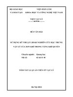 tóm tát luận án sử dụng kỹ thuật lidar nghiên cứu đặc trưng vật lý của son khí trong tầng khí quyển