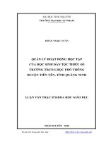 quản lý hoạt động học tập của học sinh dân tộc thiểu số trường trung học phổ thông huyện tiên yên, tỉnh quảng ninh