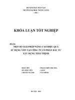 một số giải pháp nâng cao hiệu quả sử dụng vốn tại công ty cổ phần đầu tư xây dựng thái thịnh