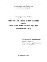 PHÂN TÍCH MÃ CHỨNG KHOÁN EVE TRÊN HOSE CÔNG TY CỔ PHẦN EVERPIA VIỆT NAM