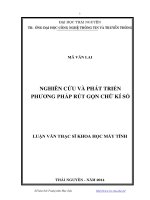 nghiên cứu và phát triển phương pháp rút gọn chữ kí số