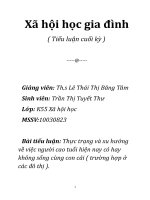 thực trạng và xu hướng về việc người cao tuổi hiện nay có hay không sống cùng con cái ( trường hợp ở các đô thị )