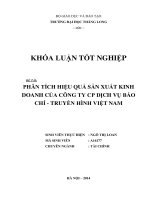 phân tích hiệu quả sản xuất kinh doanh của công ty cổ phần dịch vụ báo chí - truyền hình việt nam