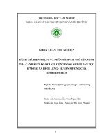 Đánh giá hiện trạng và phân tích vai trò của nuôi thả cánh kiến đối với cộng đồng người dân tộc H’mông tại xã Huổi Lèng – huyện Mường Chà – tỉnh Điện Biên