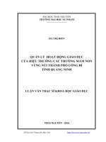 quản lý hoạt động giáo dục của hiệu trưởng các trường mầm non vùng núi thành phố uông bí tỉnh quảng ninh