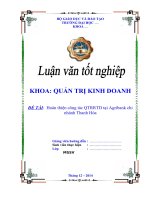 Khóa luận tốt nghiệp: Hoàn thiện công tác Quản trị rủi ro tín dụng tại Agribank chi nhánh Thanh Hóa