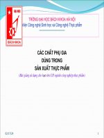 Bài giảng phụ gia thực phẩm phần1 chất màu thực phẩm