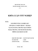 giải pháp nâng cao hiệu quả tín dụng cá nhân trung và dài hạn tại ngân hàng thương mại cổ phần ngoại thương, chi nhánh hải dương, phòng giao dịch sao đỏ