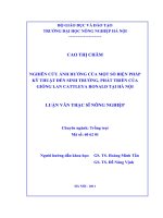 nghiên cứu ảnh hưởng của một số biện pháp kỹ thuật đến sinh trưởng, phát triển của giống lan cattleya ronald tại hà nội