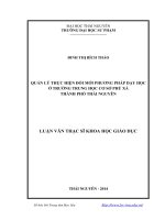 quản lý thực hiện đổi mới phương pháp dạy học ở trường trung học cơ sở phú xá thành phố thái nguyên