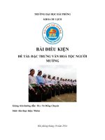 đặc trưng văn hoá tộc người mường