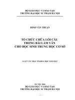 tổ chức chữa lỗi câu trong bài làm văn cho học sinh trung học cơ sở