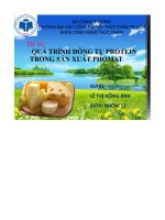 bài thuyết trình quá trình đông tụ protein trong sản xuất phomat - luận văn, đồ án, đề tài tốt nghiệp