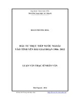 đầu tư trực tiếp nước ngoài vào tỉnh yên bái giai đoạn 1986-2012