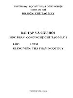 bài tập môn công nghệ chế tạo máy