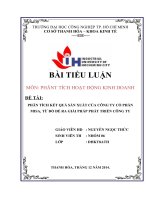 phân tích kết quả sản xuất của công ty cổ phần misa, từ đó đề ra giải pháp phát triển công ty