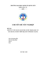 quản lý vốn ngân sách nhà nước trong đầu tư xây dựng cơ bản trên địa bàn tỉnh bắc giang năm 2013