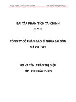 PHÂN TÍCH TÀI CHÍNH CÔNG TY CỔ PHẦN BAO BÌ NHỰA SÀI GÒN