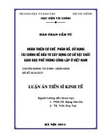 hoàn thiện cơ chế phân bổ, sử dụng tài chính để đầu tư xây dựng cơ sở vật chất giáo dục phổ thông công lập ở việt nam