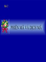 sinh học 12. bài 2.phiên mã - dịch mã