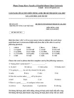 10 đề LUYỆN THI đại học môn TIẾNG ANH