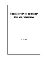 dồn điền, đổi thửa đất nông nghiệp ở tỉnh vĩnh phúc hiện nay