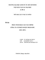 PHÂN TÍCH BÁO CÁO TÀI CHÍNH CÔNG TY CỔ PHẦN DƯỢC PHẨM OPC (MÃ: OPC)