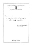 đồ án tổ chức một doanh nghiệp suất ăn công nghiệp đạt chuẩn - luận văn, đồ án, đề tài tốt nghiệp