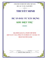 thuyết minh dự án đầu tƣ xây dựng khu biệt thự tp.hcm