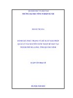 Đánh giá thực trạng và đề xuất giải pháp quản lý tài nguyên nước ngọt bề mặt tại thành phố hạ long, tỉnh quảng ninh