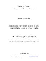 nghiên cứu phát triển hệ thống điều khiển số tốc độ động cơ một chiều