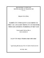 nghiên cứu tinh sạch và xác định cấu trúc các ancaloit trong củ cây bách bộ thân leo (stemona tuberosa) ở việt nam