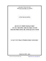 quản lý thiết bị dạy học ở các trường trung học cơ sở thành phố uông bí, tỉnh quảng ninh