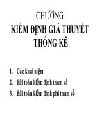KIỂM ĐỊNH GIẢ THUYẾT  THỐNG kê