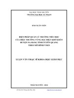 biện pháp quản lý trường tiểu học của hiệu trưởng vùng đặc biệt khó khăn huyện na hang tỉnh tuyên quang theo mô hình vnen