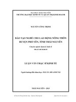 đào tạo nghề cho lao động nông thôn huyện phổ yên, tỉnh thái nguyên