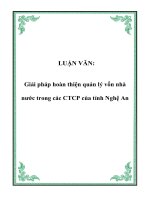 giải pháp quản lý vốn các công ty cổ phần tại tỉnh nghệ an