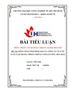 phân tích tình hình lợi nhuận của công ty cổ phần ô tô tuấn nam trang trong những năm gần đây