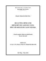 đo lường hình ảnh điểm đến du lịch đà nẵng đối với khách du lịch nội địa
