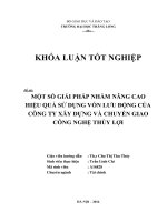 ột số giải pháp nhằm nâng cao hiệu quả sử dụng vốn lưu động tại công ty xây dựng và chuyển giao công nghệ thủy lợi
